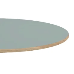 Plateau rond 70cm couleur gris medio chants imitation bois --Restootab