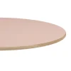 Restootab Plateau rond 120cm couleur rose bourbon chants imitation bois -
