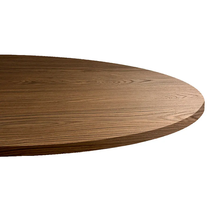 Plateau rond 120cm decor chene marron --Restootab Sale