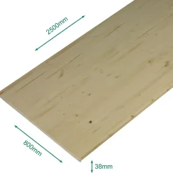 Plateau sapin massif lamellé collé abouté 2500 x 800 x 38 mm-Forestea Sale