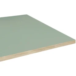 Plateau 60x60 couleur vert celadon chants imitation bois --Restootab Online