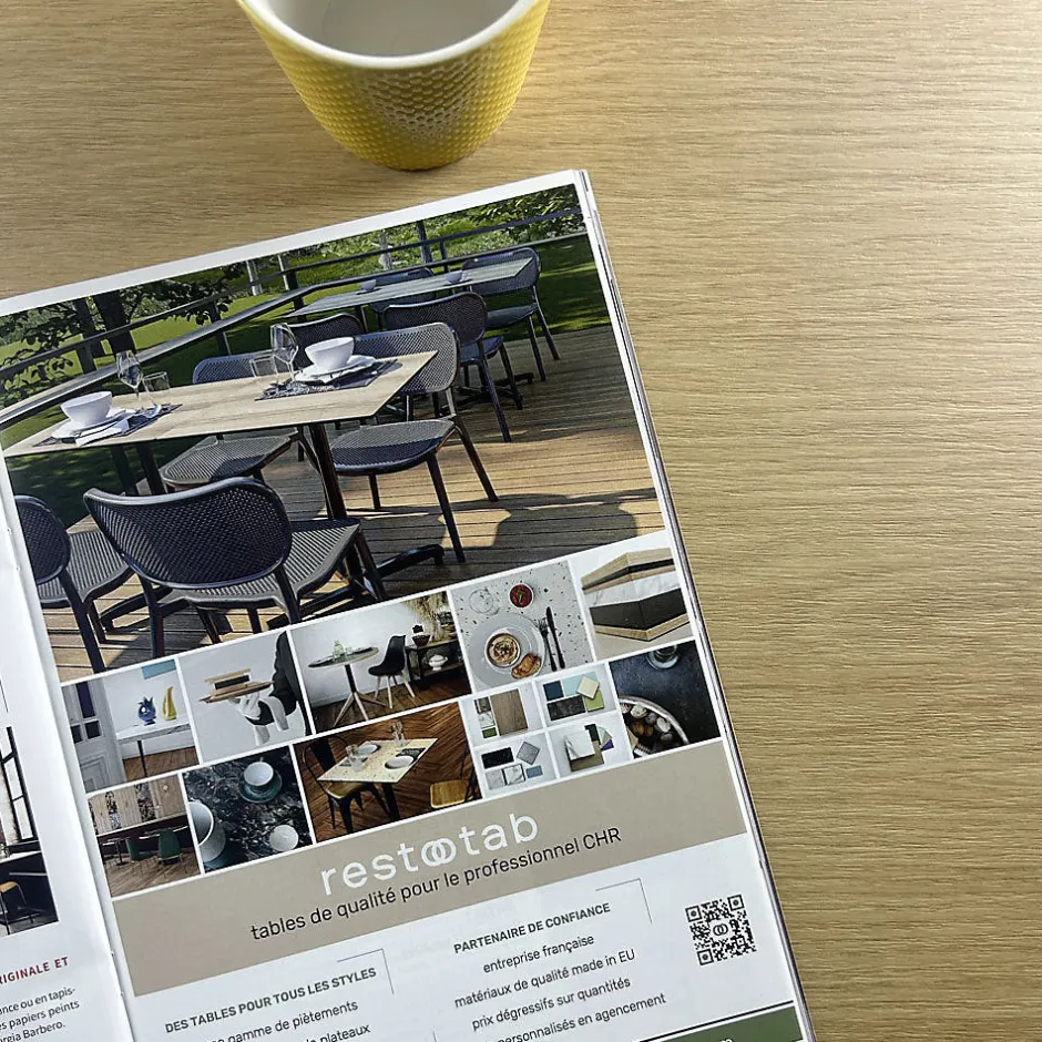 Restootab Plateau 90x90 decor chene miel -