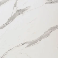 Restootab Plateau 120x70 decor marbre blanc chants laiton -