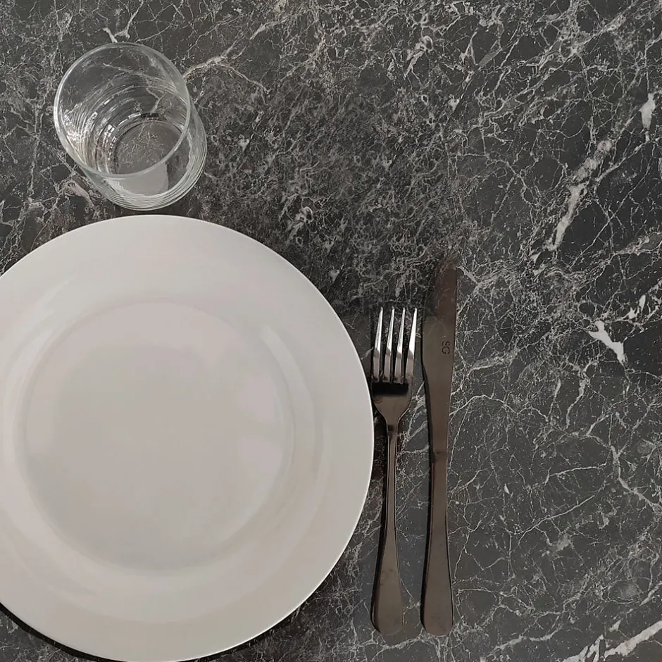 Restootab Plateau 120x70 decor marbre noir -