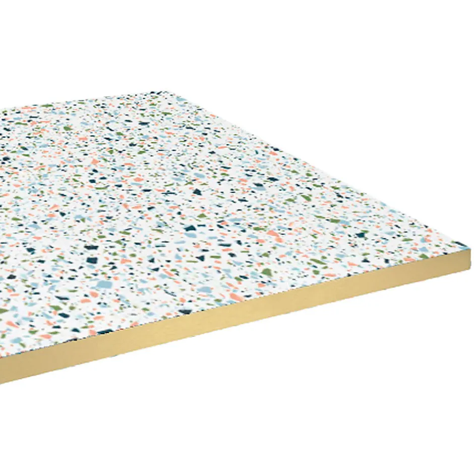 Restootab Plateau 110x70 decor terrazzo spectra chants laiton -