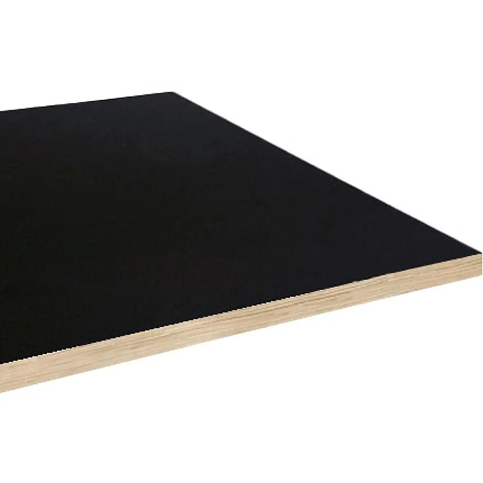 Plateau 120x70 noir chants bois --Restootab Sale