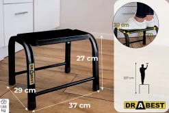 Drabest Plateforme tabouret escabeau NOIR 1 marche antidérapante 1 pièce.