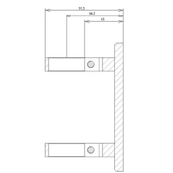 MySystem Platine de fixation à l'anglaise Modèle 53 - diam. 150/45 - pour tube diam. 42,4 mm - Inox 316
