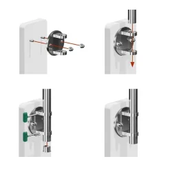 MySystem Platine de fixation à l'anglaise Modèle 53 - diam. 150/45 - pour tube diam. 42,4 mm - Inox 316