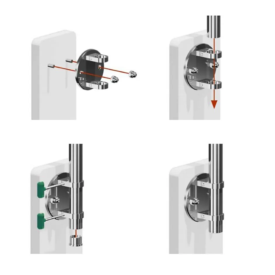 Platine de fixation à l'anglaise Modèle 53 - diam. 150/45 - pour tube diam. 42,4 mm - Inox 304-MySystem Best