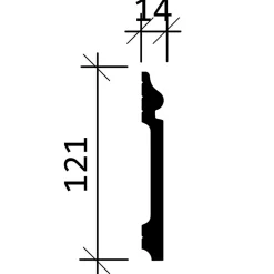 Plinthe 653108 Moulure décorative style Néo-Classicisme blanc 2 m-Profhome