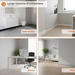 Quest Plinthe adhésive en PVC PREMIUM 10 cm, plinthe lisse flexible FLEX, pour sols RAL 1001, beige, 10 m