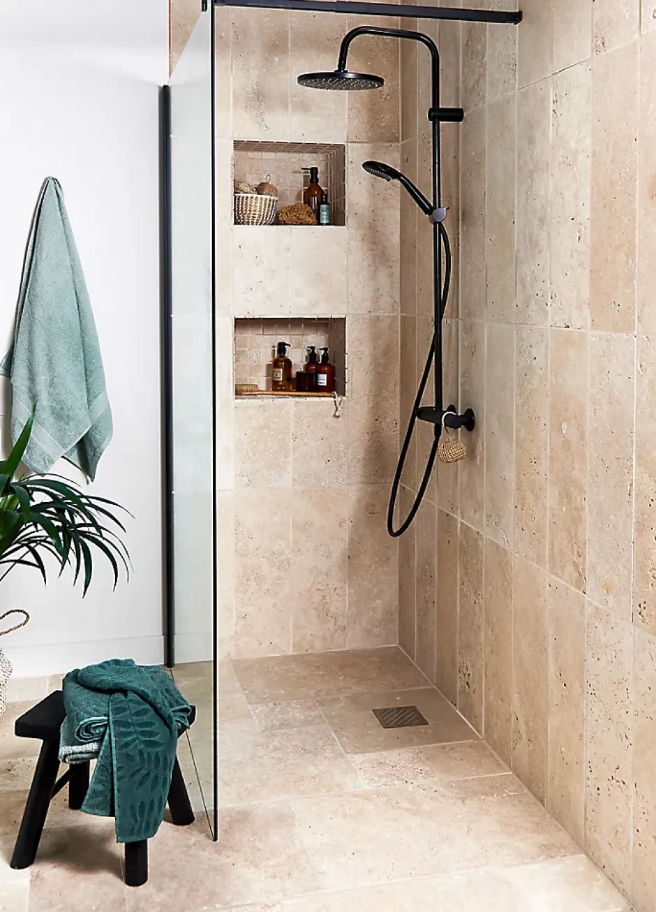 Plinthe beige 8 x 40 cm Travertino pierre naturelle-GoodHome Hot