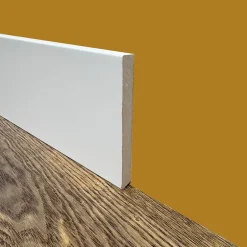 Eternal Parquet Plinthe carrée 100 ml en fibres de bois compactes blanches 120 x 12 mm