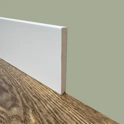 Eternal Parquet Plinthe carrée 100 ml en fibres de bois compactes blanches 120 x 12 mm