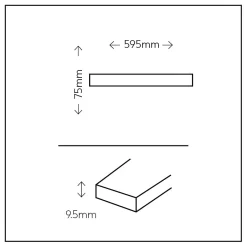 GoodHome Plinthe carrelage effet pierre beige L.60 x l.7,5 cm x ép.9 mm, Kyat