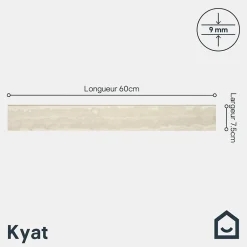 GoodHome Plinthe carrelage effet pierre beige L.60 x l.7,5 cm x ép.9 mm, Kyat