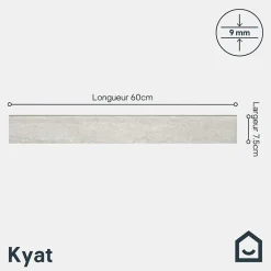 GoodHome Plinthe carrelage gris effet pierre L.60 x l.7,5 cm x ép.9 mm, Kyat