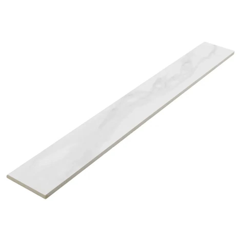 GoodHome Plinthe carrelage intérieur effet marbre blanc L.60 x l.8 cm x ép.9 mm, Ultimate Marble
