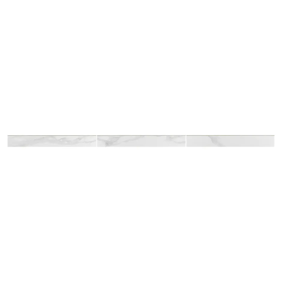 GoodHome Plinthe carrelage intérieur effet marbre blanc L.60 x l.8 cm x ép.9 mm, Ultimate Marble