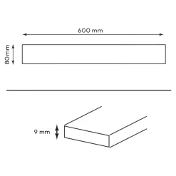 GoodHome Plinthe carrelage intérieur effet marbre blanc L.60 x l.8 cm x ép.9 mm, Ultimate Marble