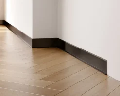 Plinthe décorative pour mur F Noir satiné - 80mm x 2700mm x 0,65 ep.-Ilcom Hot