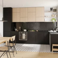 GoodHome Plinthe de cuisine Stevia noir H. 15 x l. 240 x Ep. 1,6 cm