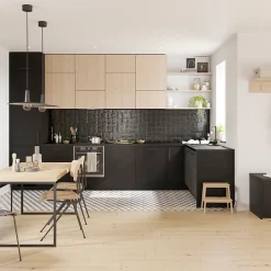 GoodHome Plinthe de cuisine Stevia noir H. 15 x l. 240 x Ep. 1,6 cm