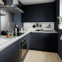 Plinthe de cuisine Garcinia et Stevia bleu mat H. 15 cm x l. 2.4 m x Ep. 16 mm-GoodHome Discount