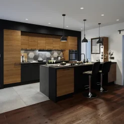 GoodHome Plinthe de cuisine Pasilla Noir H. 15 cm x l. 2.4 m x Ep. 16 mm