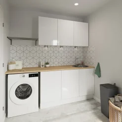 Plinthe de cuisine Stevia et Garcinia Blanc H. 15 cm x l. 2.4 m x Ep. 16 mm-GoodHome New