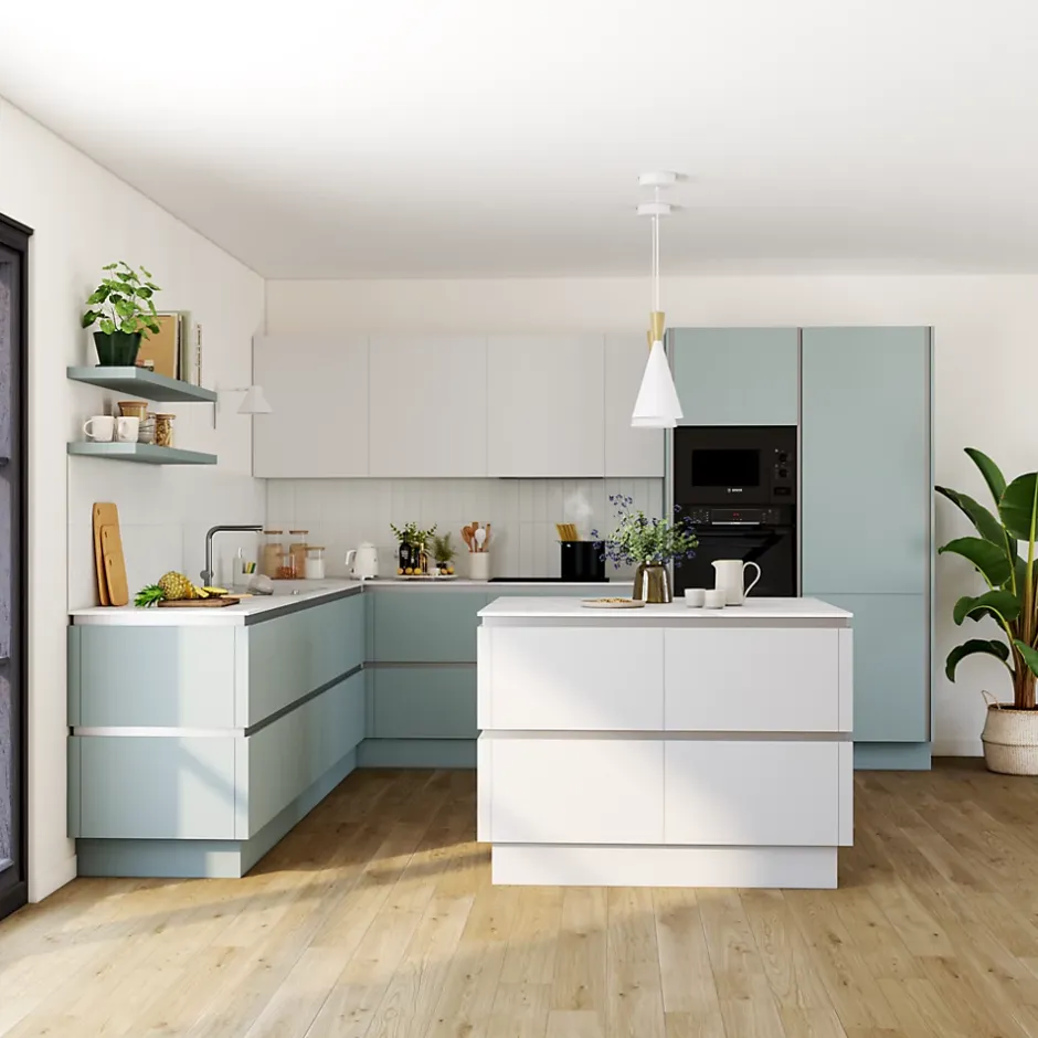 Plinthe de cuisine bleu glacier mat H.15 x l.240 x Ep.1,8 cm-Palma Sale