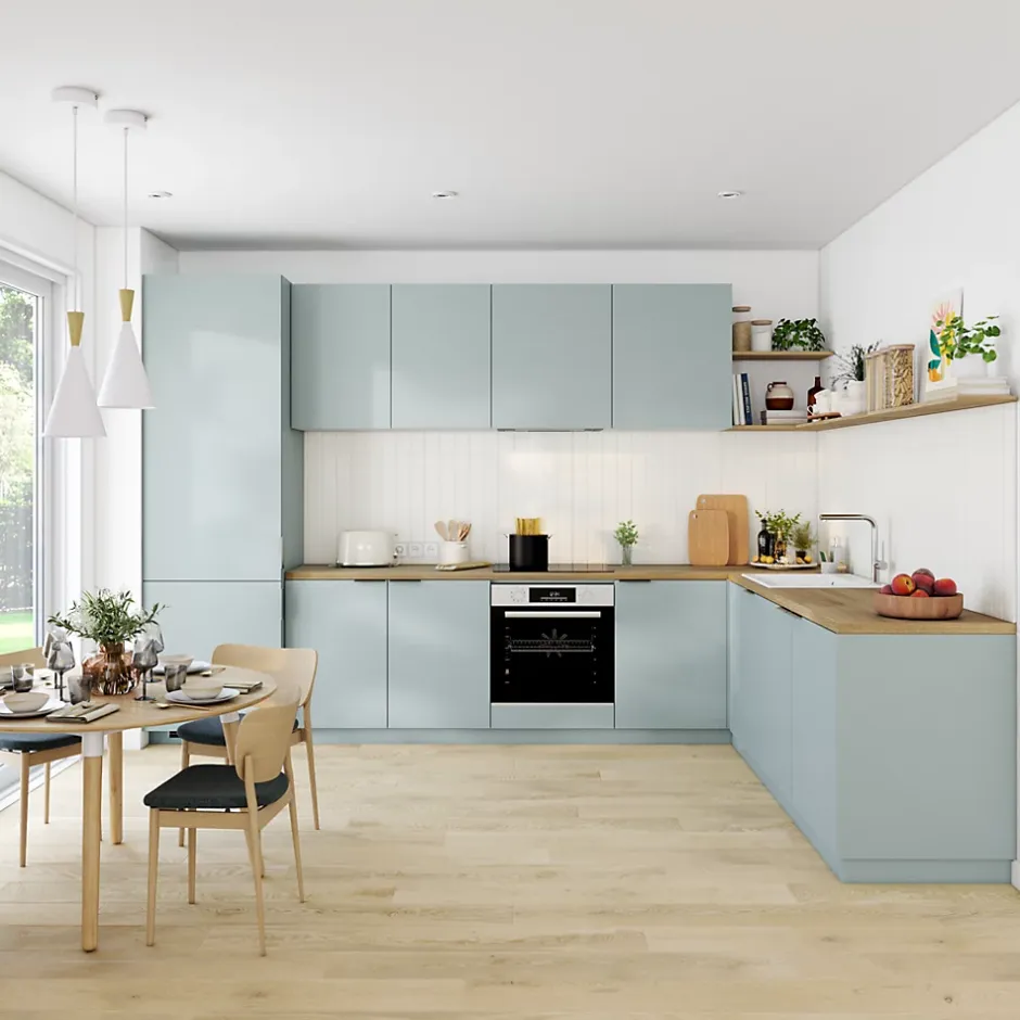 Plinthe de cuisine bleu glacier mat H.15 x l.240 x Ep.1,8 cm-Palma Sale