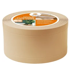 Quest Plinthe de finition W1 en PVC 6,en,1 75 mm, baguette autocollante, masquante, plinthe souple pour sol et mur, sablonneux, 15 m