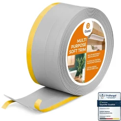 Plinthe de finition W2 en PVC 4,en,1 120 mm, baguette autocollante, masquante, plinthe souple pour sol et mur, gris, 15 m-Quest Sale