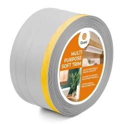 Plinthe de finition W2 en PVC 4,en,1 120 mm, baguette autocollante, masquante, plinthe souple pour sol et mur, gris, 15 m-Quest Sale