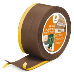 Plinthe de finition W2 en PVC 4,en,1 120 mm, baguette autocollante, masquante, plinthe souple pour sol et mur, bronze, 25 m-Quest