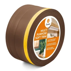 Plinthe de finition W2 en PVC 4,en,1 120 mm, baguette autocollante, masquante, plinthe souple pour sol et mur, bronze, 25 m-Quest