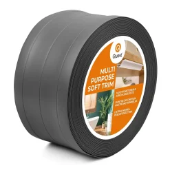 Plinthe de finition W3 en PVC 4,en,1 95 mm, baguette autocollante, masquante, plinthe souple pour sol et mur, gris foncé, 10 m-Quest