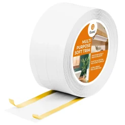Quest Plinthe de finition W3 en PVC 4,en,1 120 mm, baguette autocollante, masquante, plinthe souple pour sol et mur, blanc, 20 m
