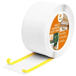 Plinthe de finition W1 en PVC 6,en,1 95 mm, baguette autocollante, masquante, plinthe souple pour sol et mur, blanc, 5 m-Quest Online