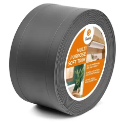 Plinthe de finition W1 en PVC 6,en,1 120 mm, baguette autocollante, masquante, plinthe souple pour sol et mur, gris foncé, 15 m-Quest Clearance