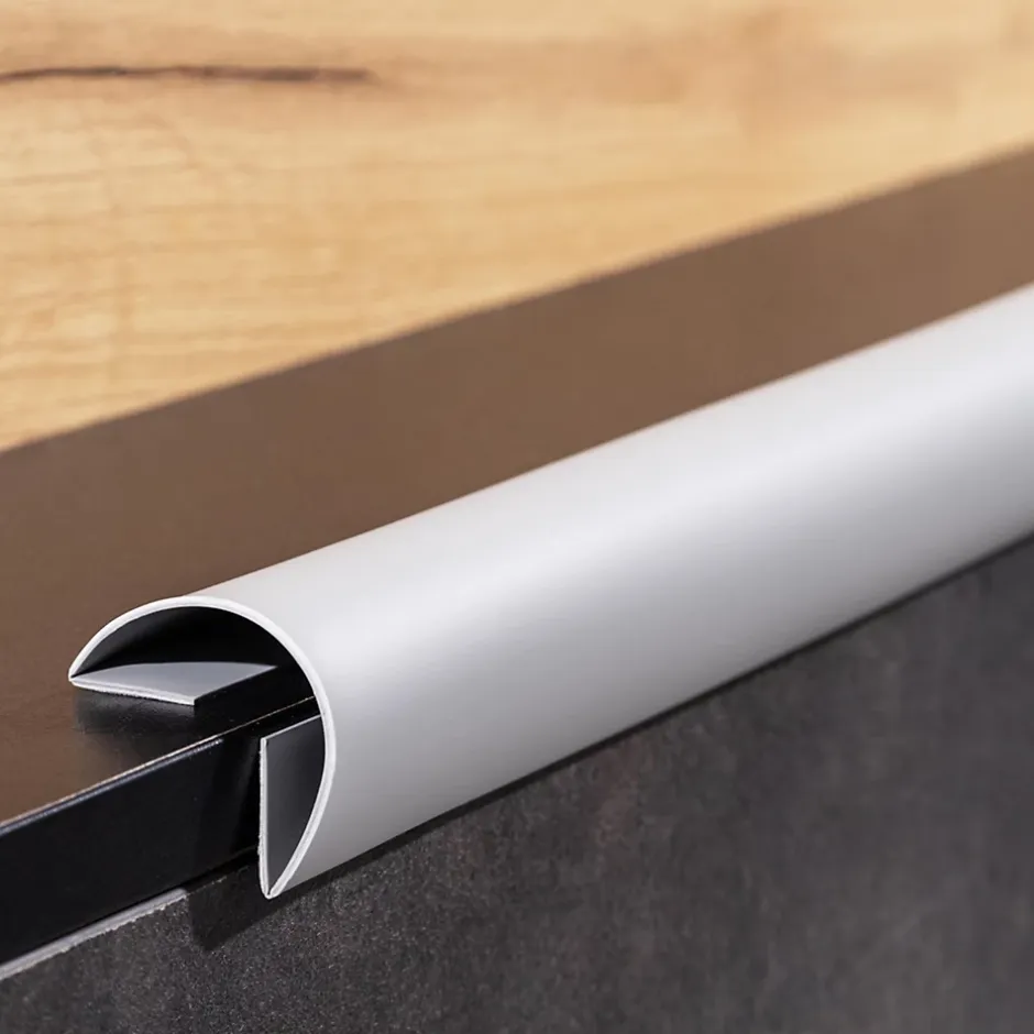 Plinthe de finition W1 en PVC 6,en,1 120 mm, baguette autocollante, masquante, plinthe souple pour sol et mur, gris foncé, 15 m-Quest Clearance