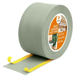 Quest Plinthe de finition W1 en PVC 6,en,1 95 mm, baguette autocollante, masquante, plinthe souple pour sol et mur, vert clair, 15 m
