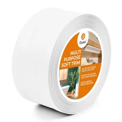 Plinthe de finition W4 en PVC 2,en,1 110 mm, baguette autocollante, masquante, plinthe souple pour sol et mur, blanc, 5 m-Quest Hot