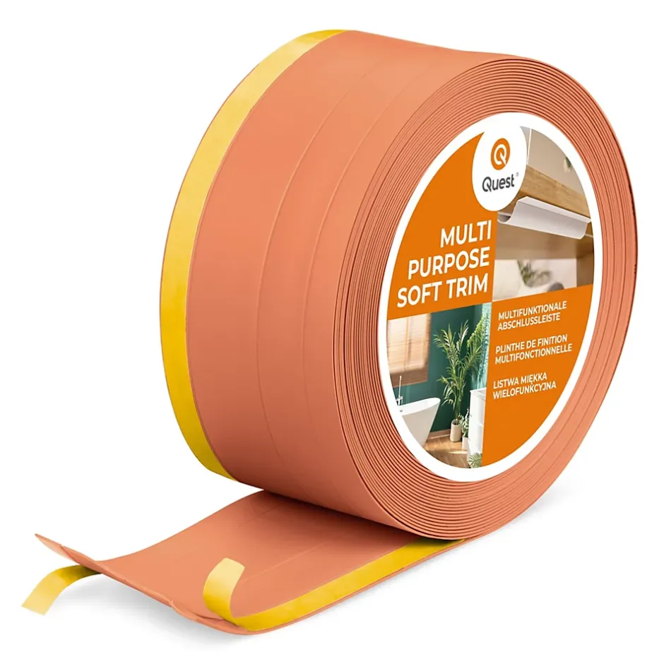 Plinthe de finition W2 en PVC 4,en,1 120 mm, baguette autocollante, masquante, plinthe souple pour sol et mur, brique, 5 m-Quest Online