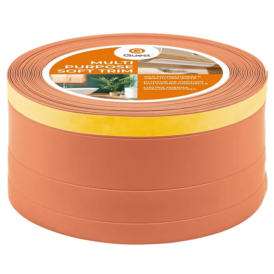 Plinthe de finition W2 en PVC 4,en,1 120 mm, baguette autocollante, masquante, plinthe souple pour sol et mur, brique, 5 m-Quest Online