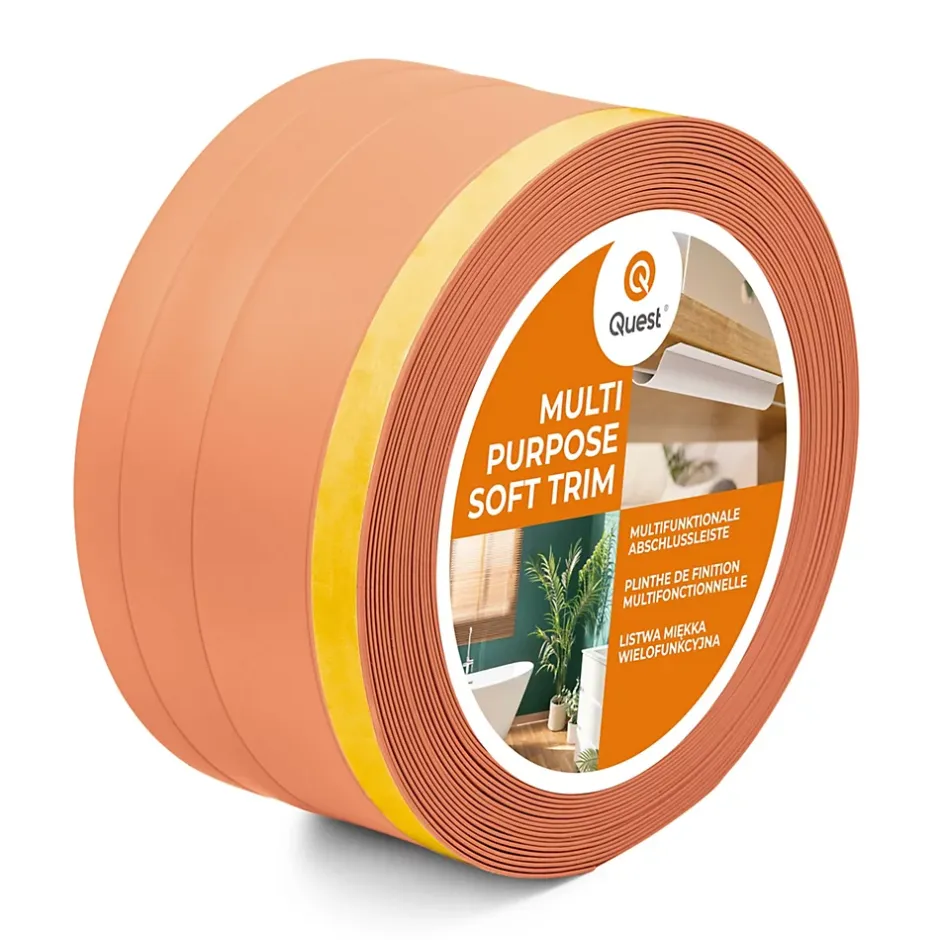 Plinthe de finition W2 en PVC 4,en,1 120 mm, baguette autocollante, masquante, plinthe souple pour sol et mur, brique, 5 m-Quest Online