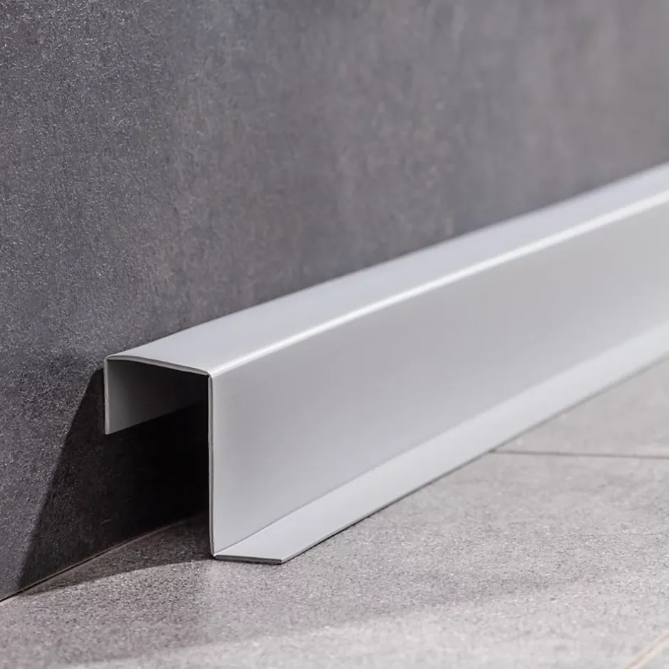 Plinthe de finition W2 en PVC 4,en,1 120 mm, baguette autocollante, masquante, plinthe souple pour sol et mur, blanc, 5 m-Quest New