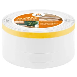 Plinthe de finition W2 en PVC 4,en,1 120 mm, baguette autocollante, masquante, plinthe souple pour sol et mur, blanc, 5 m-Quest New